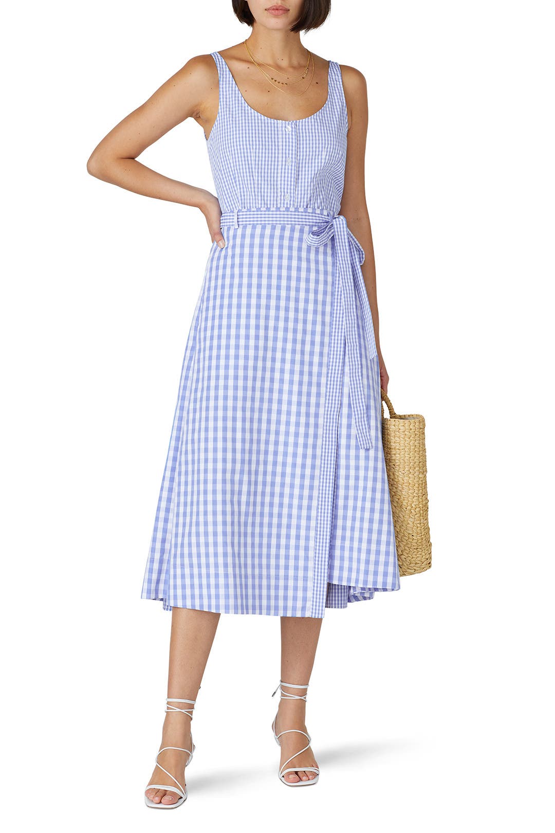 Gingham Wrap Midi Skirt by Thakoon Collective Rent the Runway