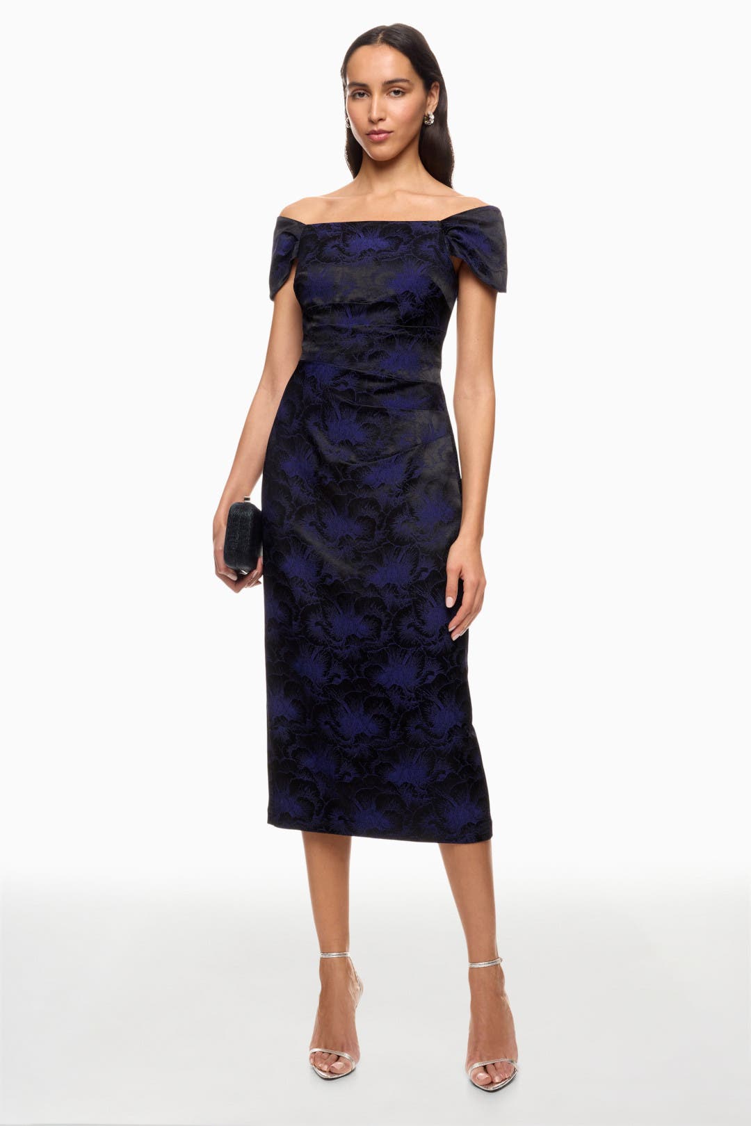 【美品】ローブブラン Front drape jacquard Dress S Front drape jacquard Dress – L'AUBE BLANC