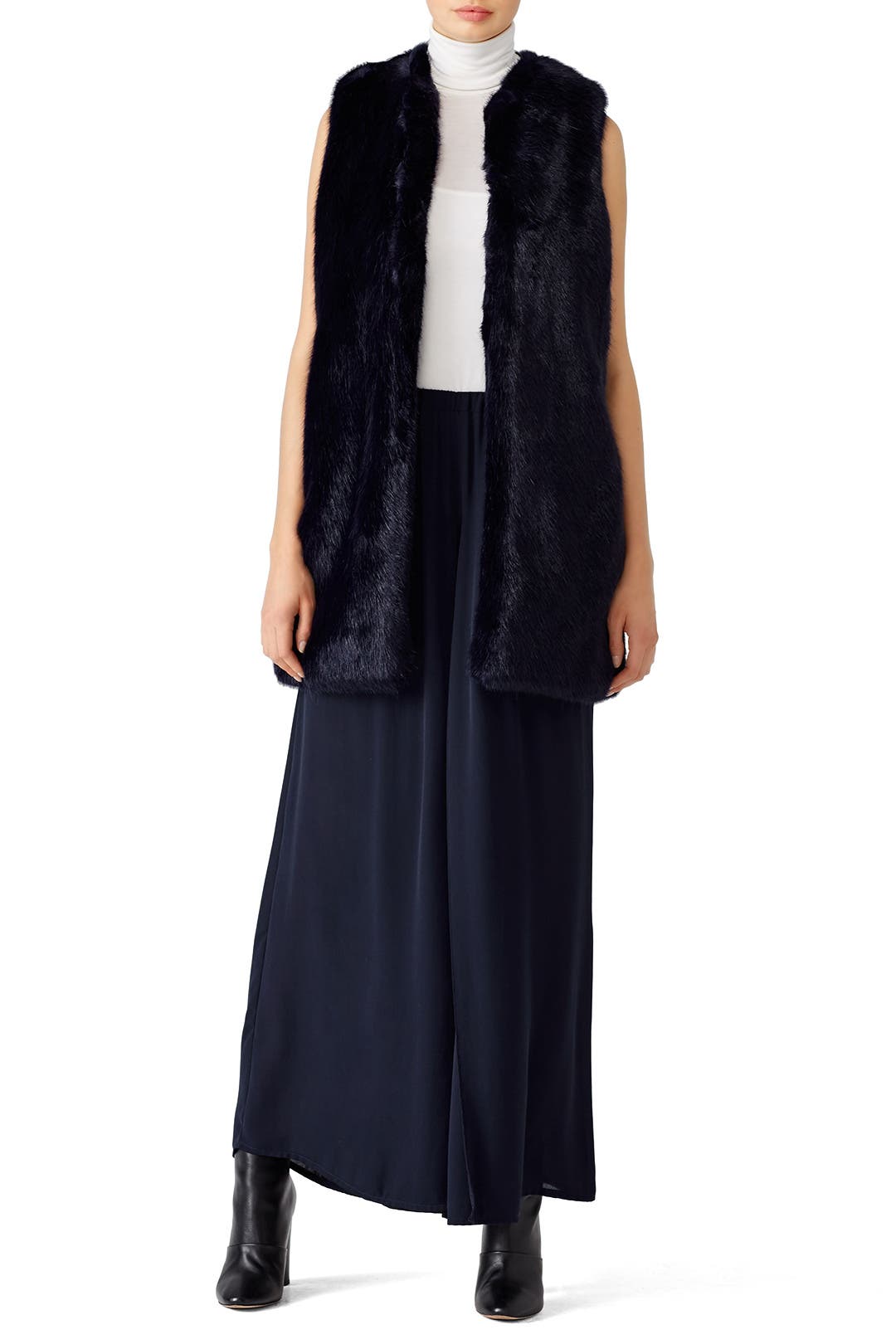 Blue Faux Fur Vest by Amanda Uprichard for 120 Rent the Runway