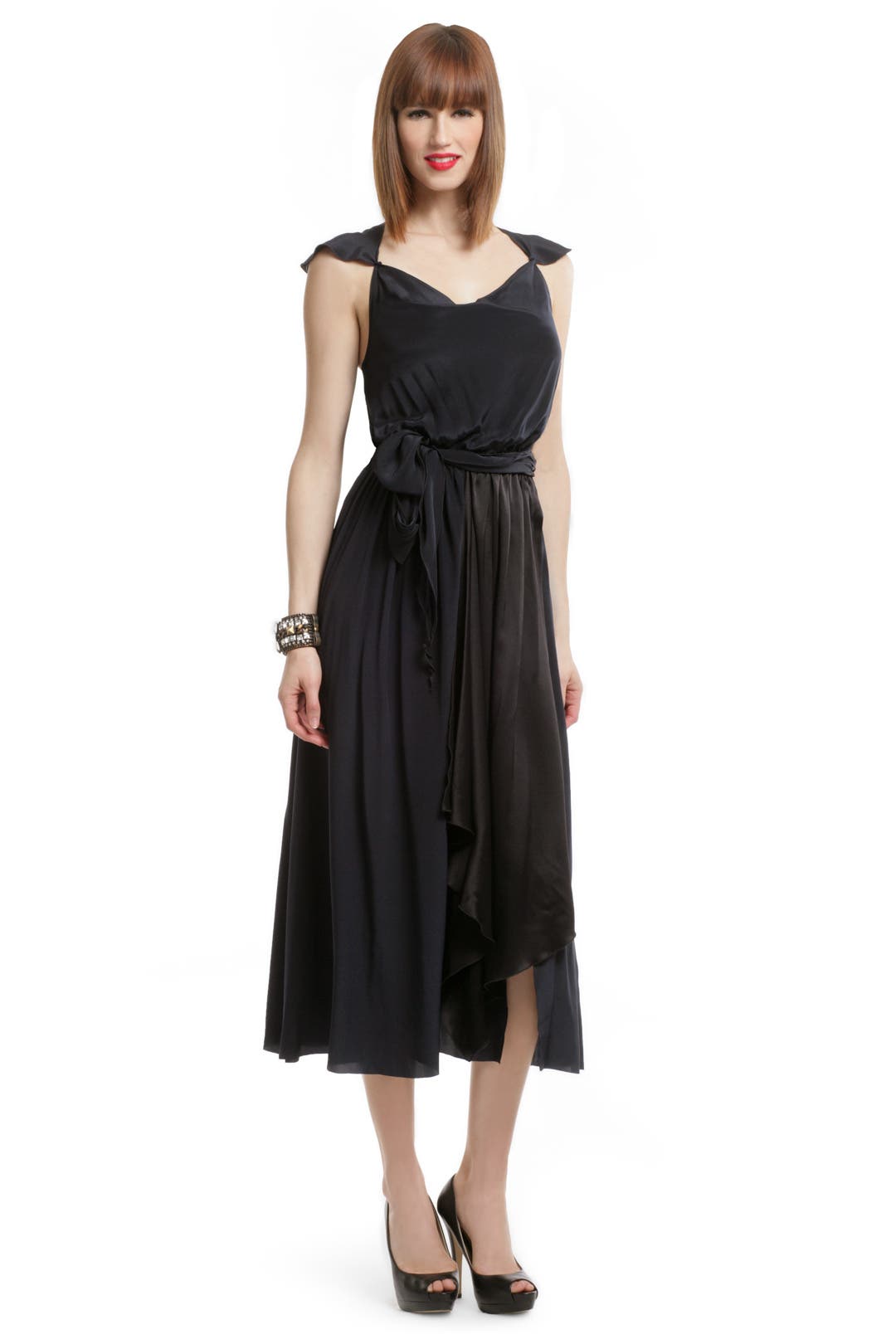 Navy Silk Wrap Dress by Gryphon
