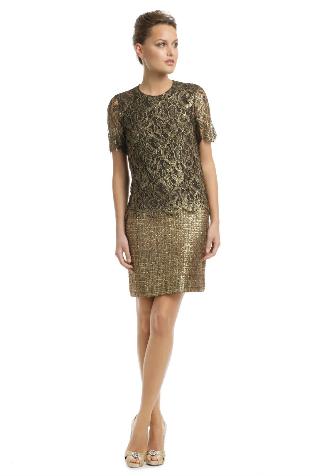 Gold Speck Tweed Dress by ADAM