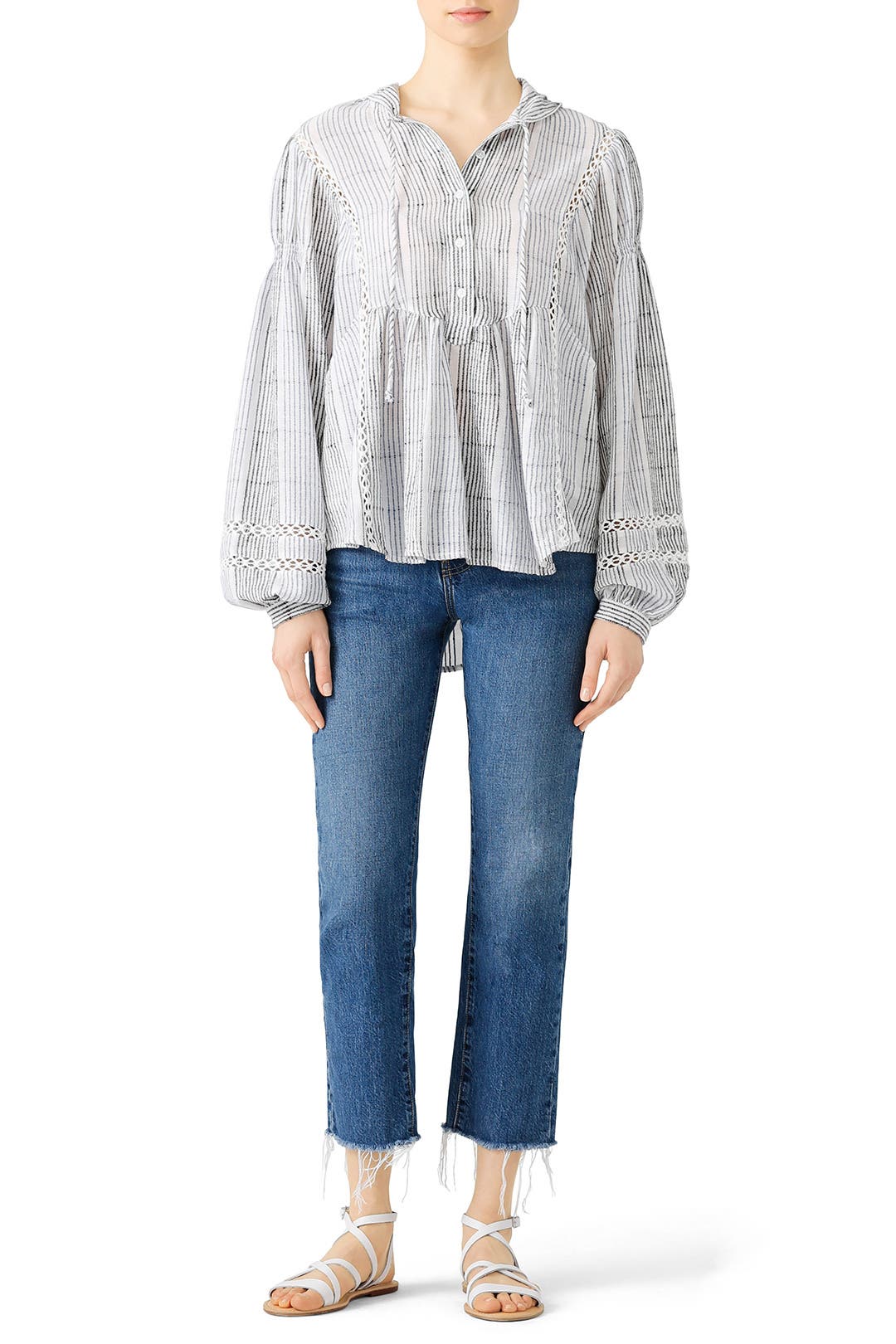 Baja Babe Striped Pullover by Free People for $64 | Rent the Runway