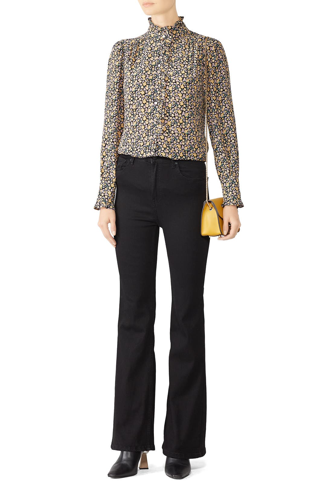 Long Sleeve Mini Floral Top by Rebecca Taylor for 34 Rent the Runway