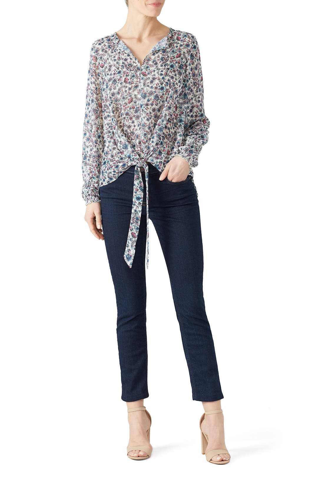 Floral Tie Front Blouse by Slate & Willow Rent the Runway