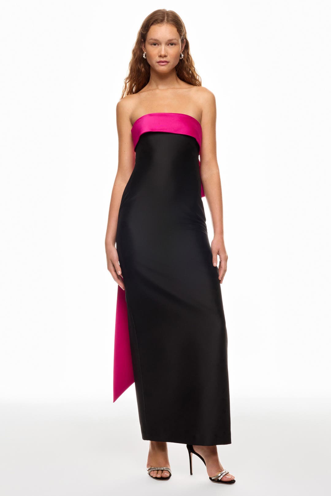 *Badgley Mischka* リボンサテンドレス Mikado Mermaid Gown with Bow Back by Badgley Mischka