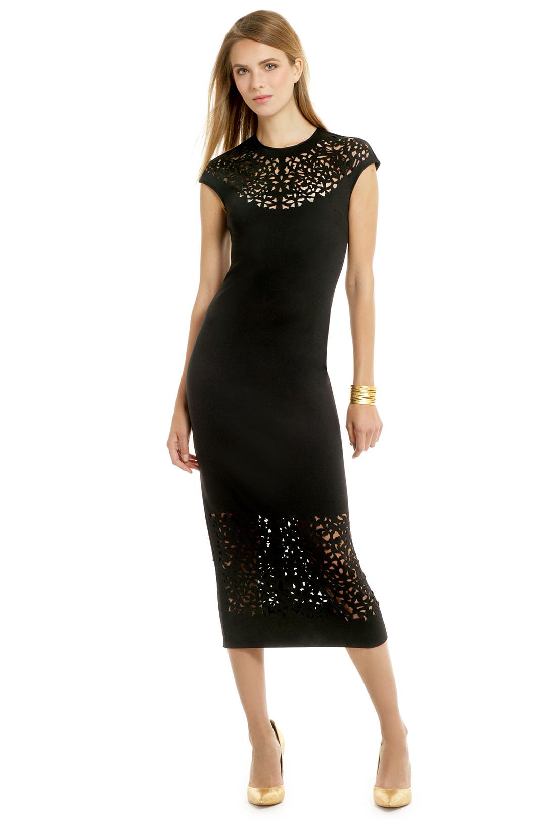 Black Lasercut Sheath by Clover Canyon