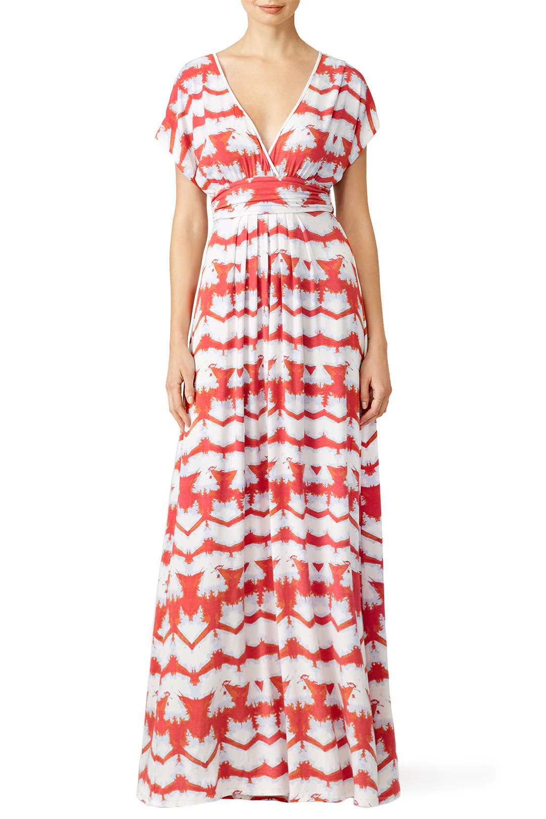 Orange Printed Stripe Maxi Dress by TART Collections for 71 Rent the