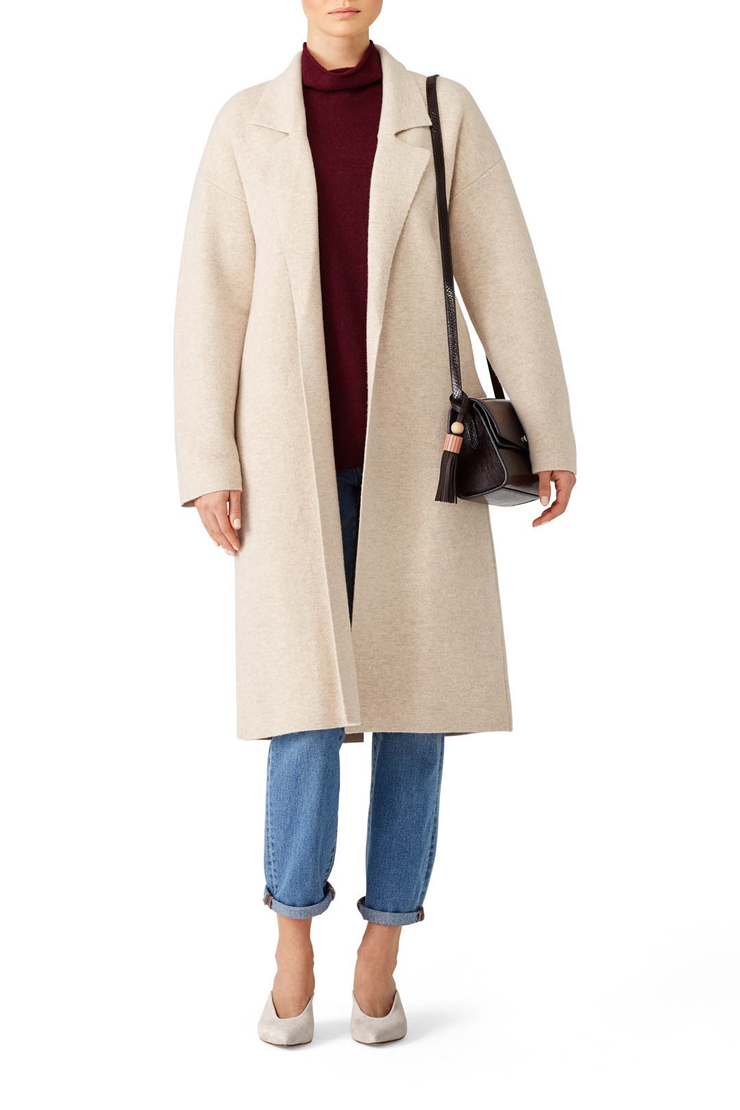 Oatmeal Long Coat by BROWN ALLAN Rent the Runway