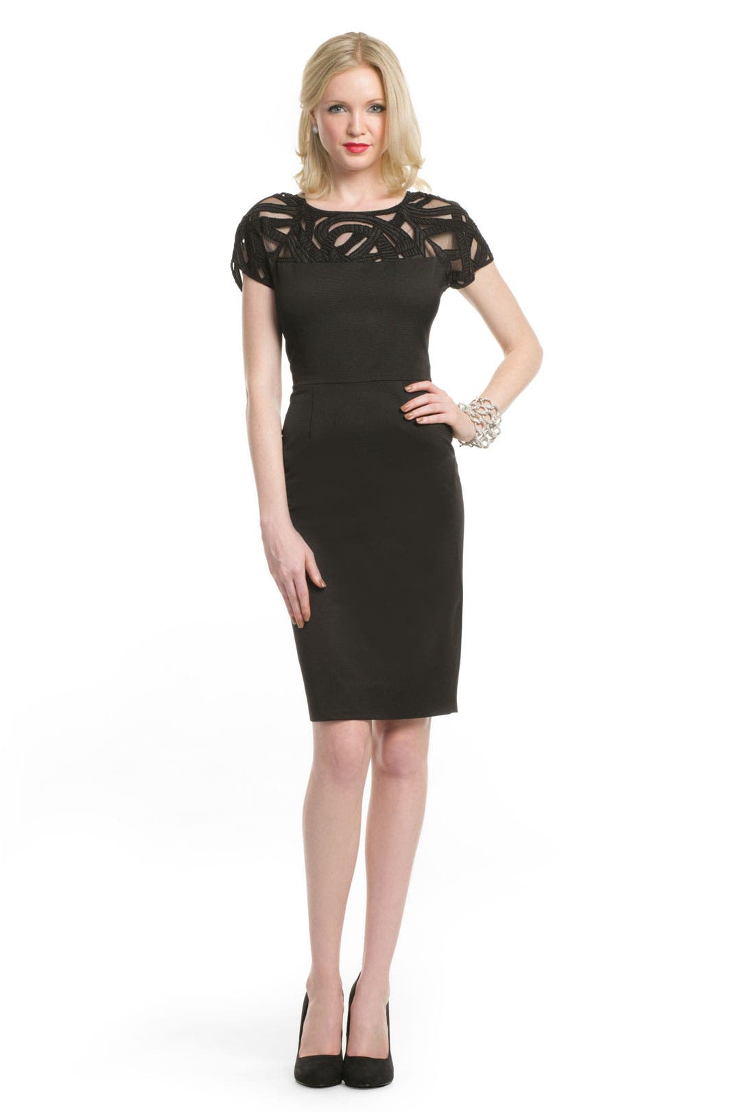 Beaded Swirl Sheath by Lela Rose