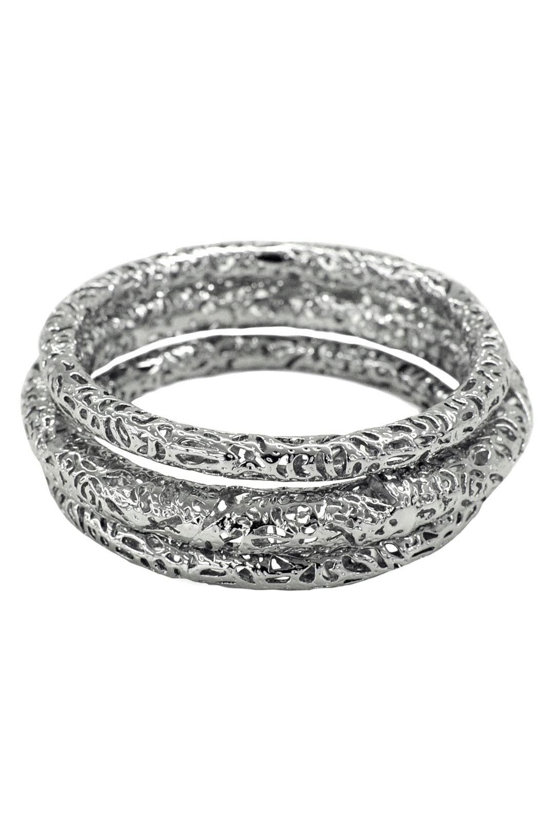 Crackled Silver Bangle Set by Kendra Scott
