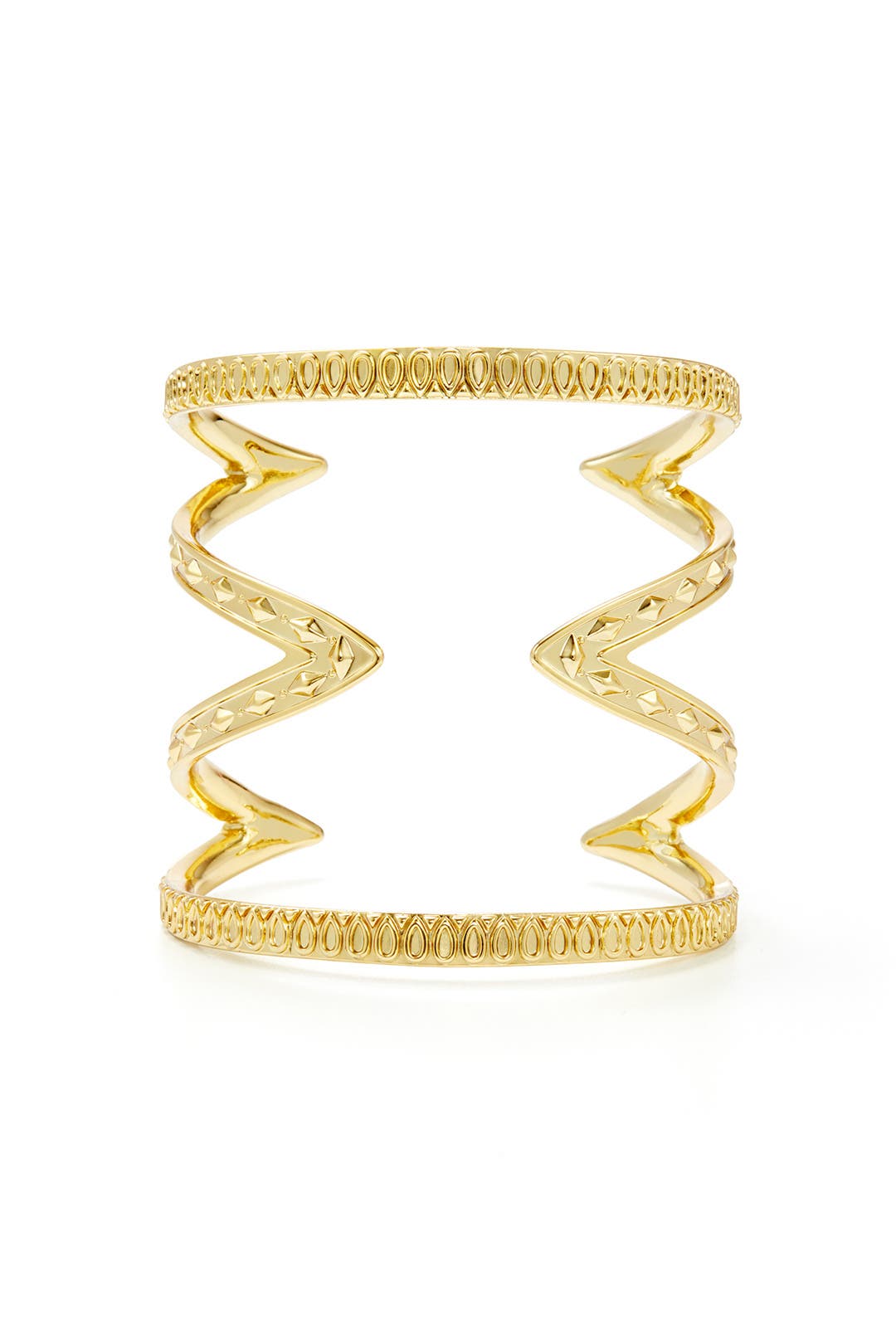 Gold Textured Cut Out Cuff by House of Harlow 1960