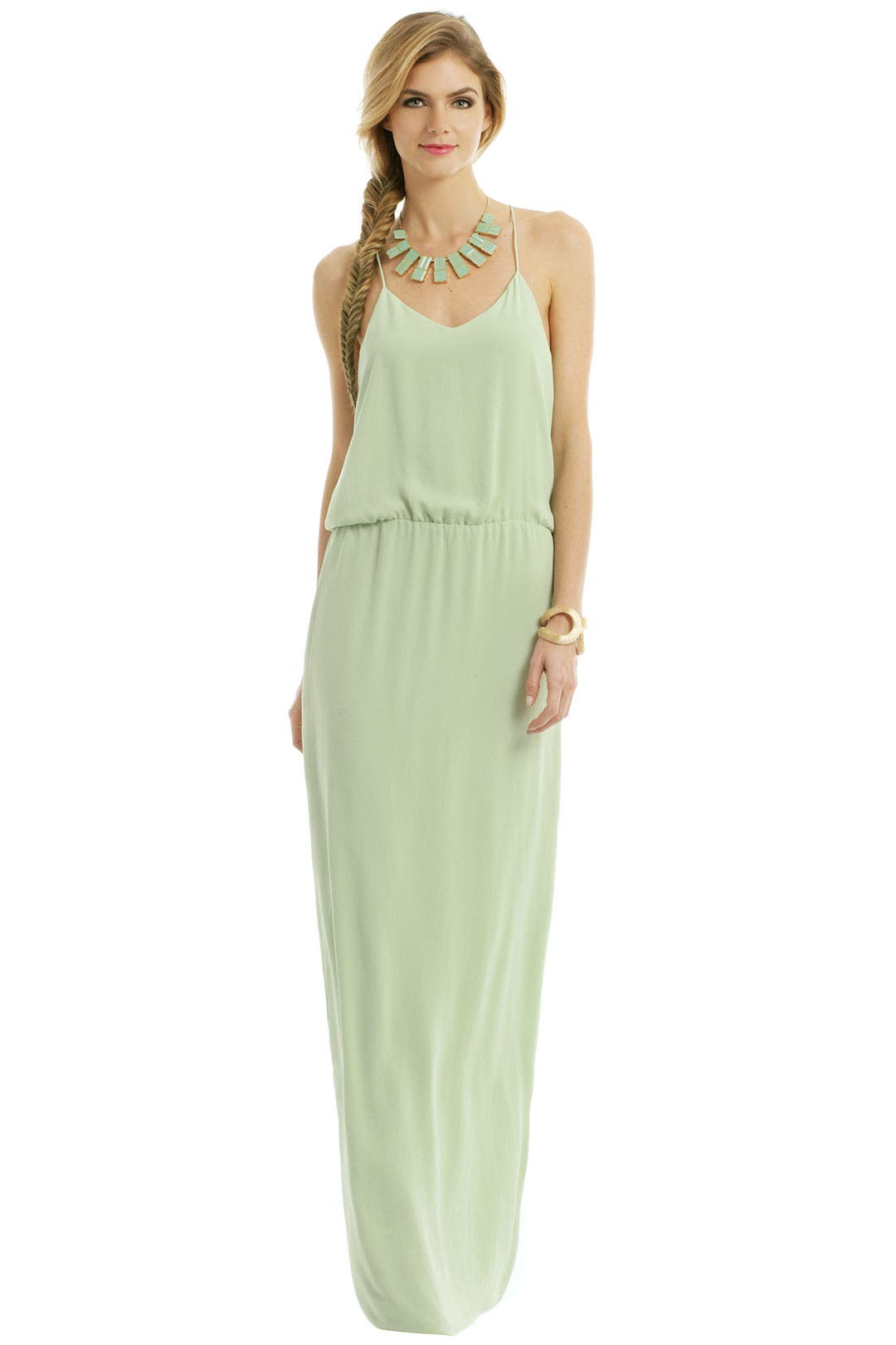 Tropical Mint Leaf Gown by Tibi