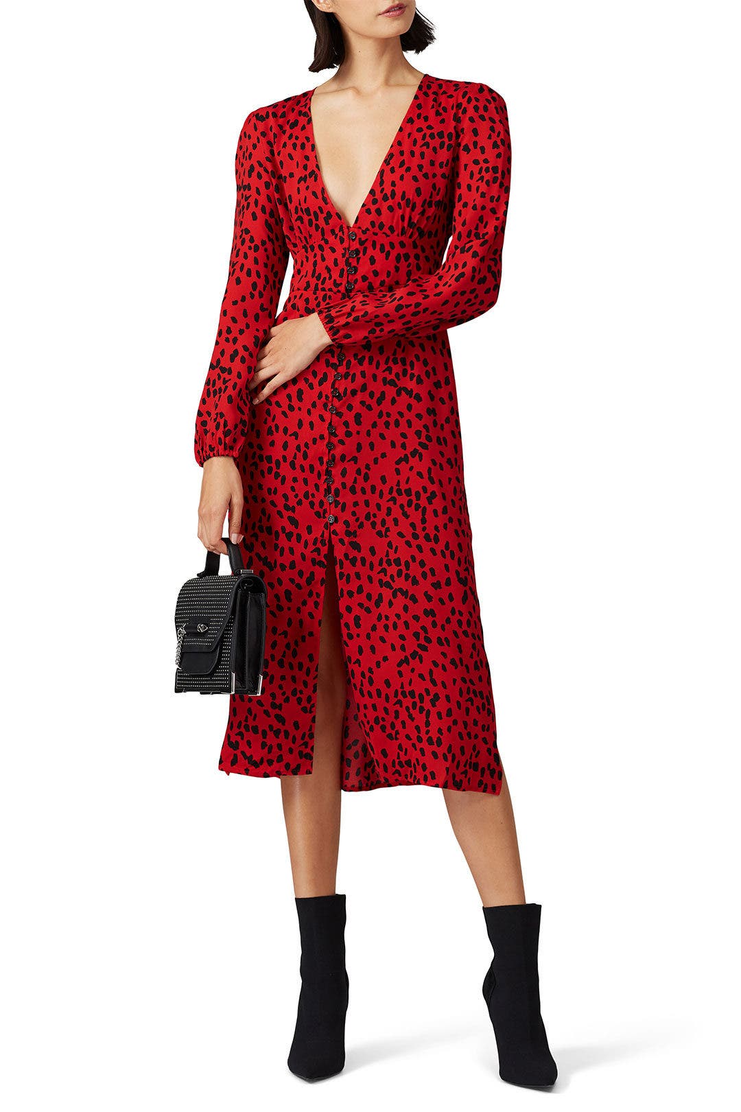 Red Cheetah Dress by CAARA for $40 | Rent the Runway