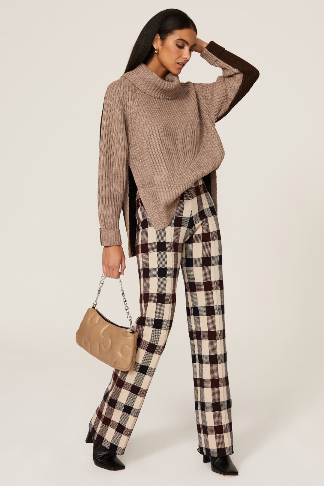 Brown Turtleneck Sweater by Peter Som Collective Rent the Runway