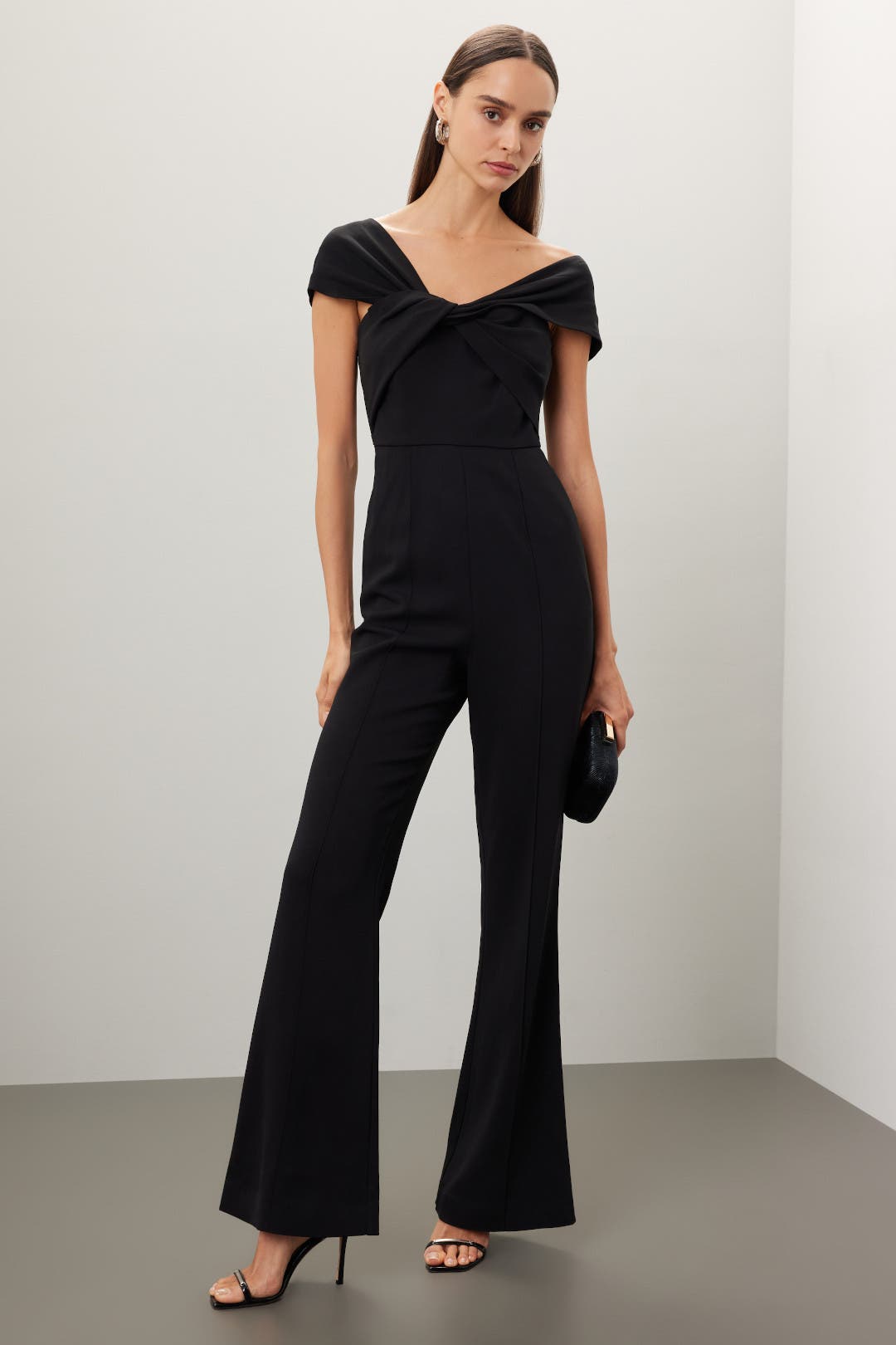 【ROLAND MOURET】pleated cady wide-leg パンツ Roland Mouret Wide-Leg Stretch-Cady Trouser in Sand - Kate