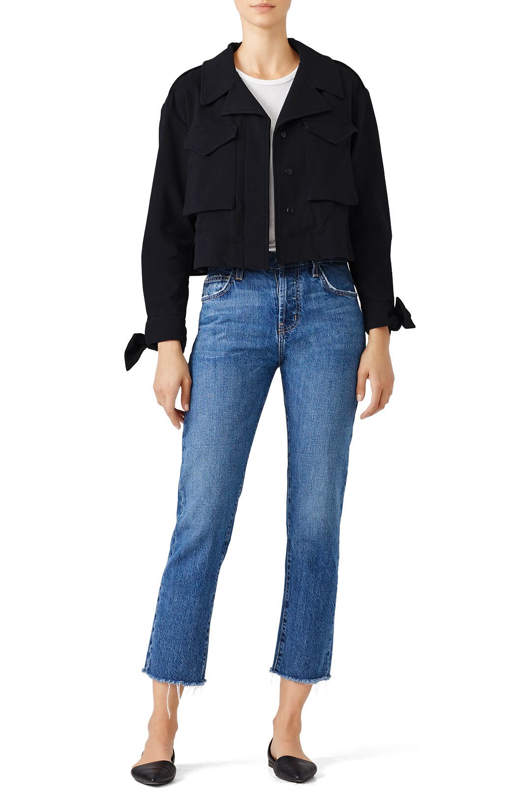 Cropped Utility Jacket by Milly Rent the Runway