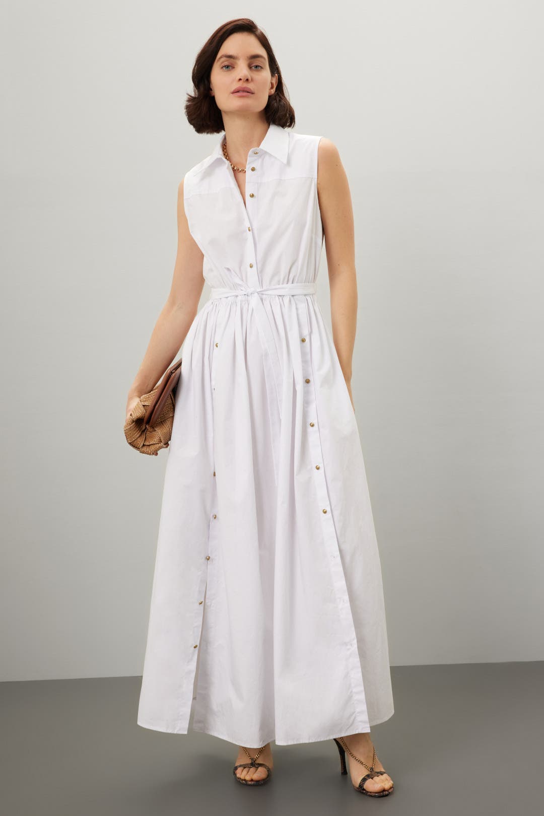 White Buttoned Dress by Rosetta Getty x RTR | Rent the Runway