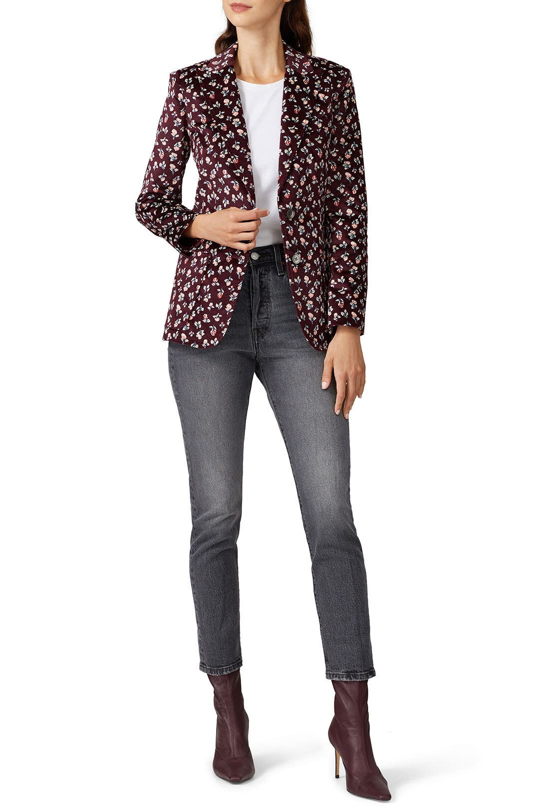 Blazer By Rebecca Taylor In Floral Print, Size: 0 main image 1
