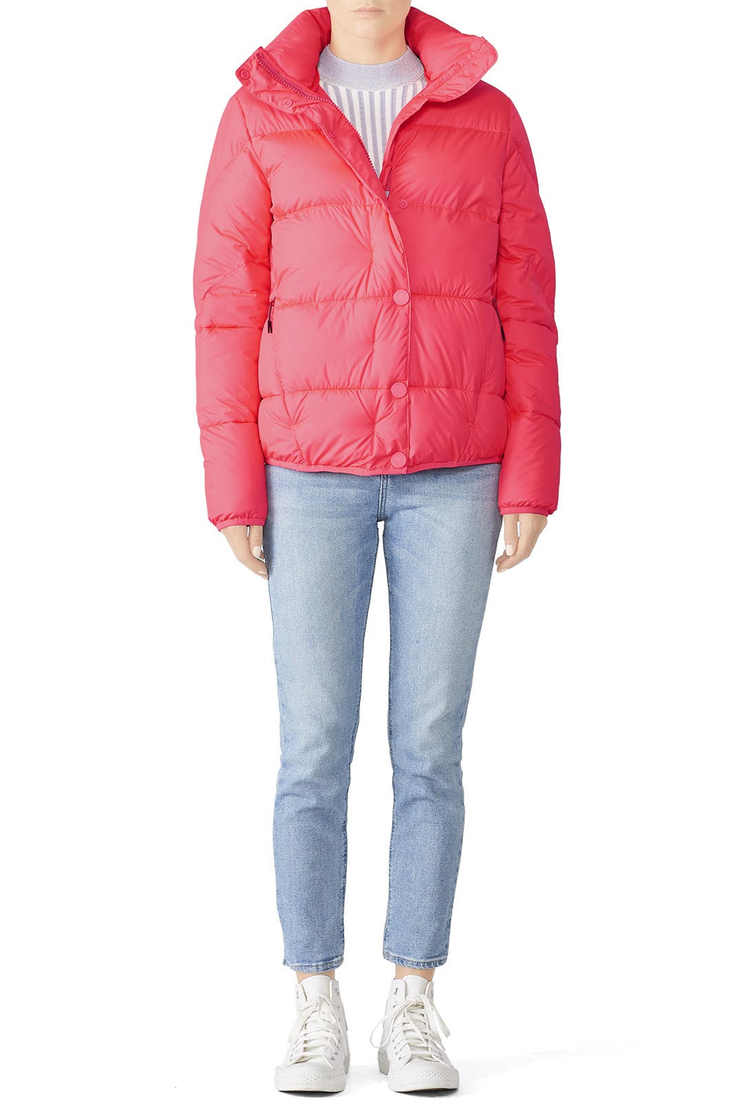 Flouro Pink Puffer Coat by Hunter Rent the Runway