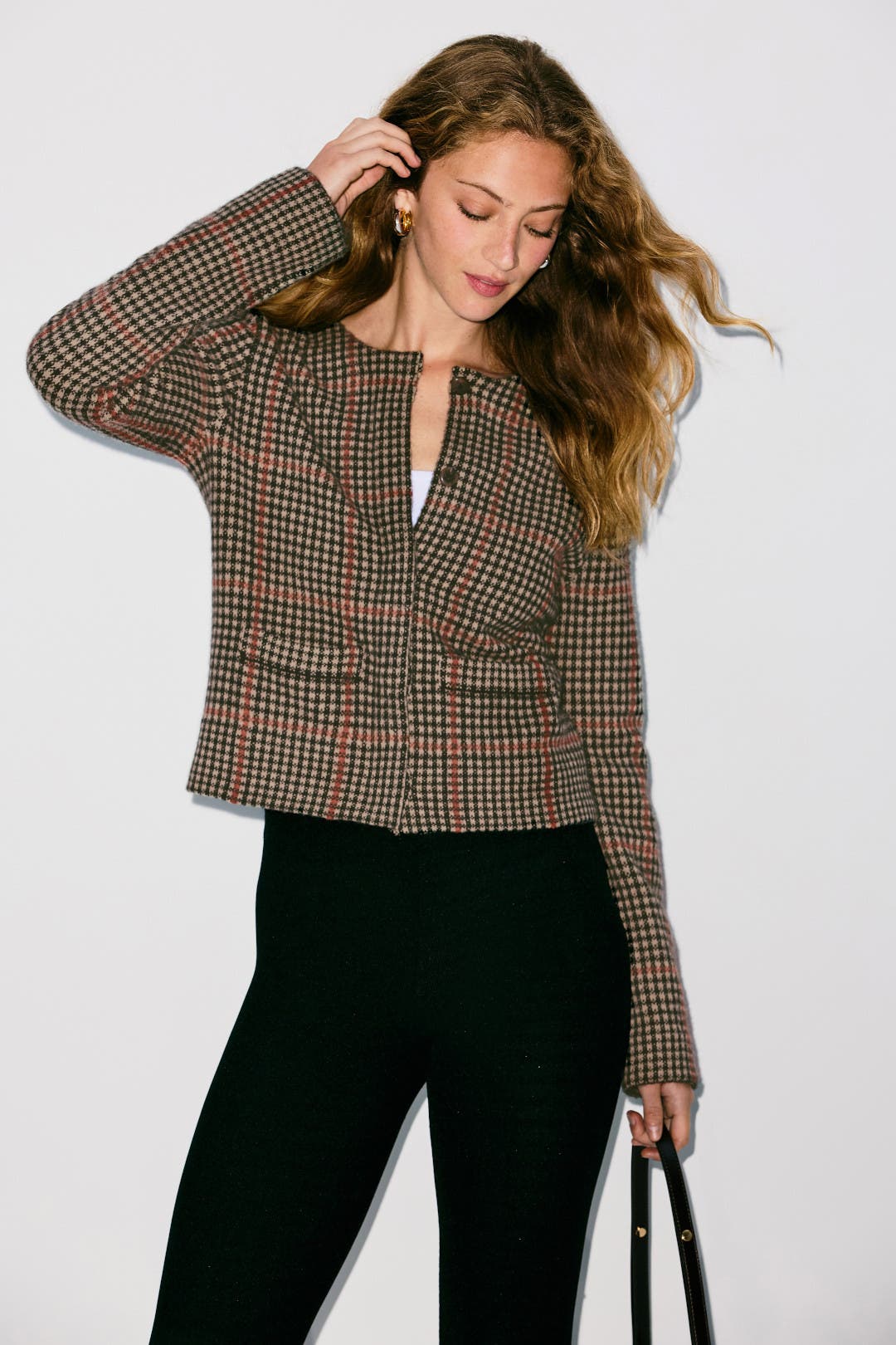 Intarsia Glen Plaid Jacket by VINCE. | Rent the Runway