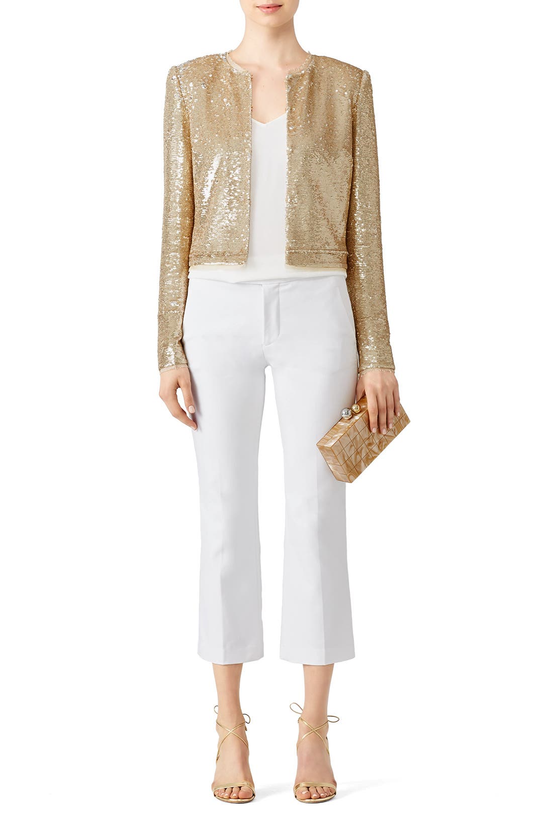 Sequined Gold Jacket by Rachel Zoe Rent the Runway