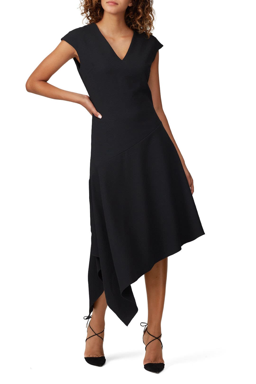 Asymmetrical Hem Denim Dress main image 0