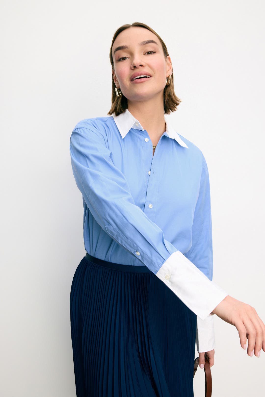 (取寄) ローレン ラルフローレン レディース ロング スリーブ ボタン フロント シャツ Lauren Ralph Lauren women Long Sleeve Button Front Shirt Blue/White Lauren Ralph Lauren Women's Long-Sleeve Shirt - Macy's