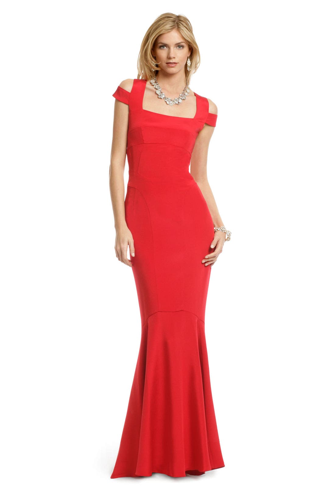 Crimson Cutout Gown by Narciso Rodriguez
