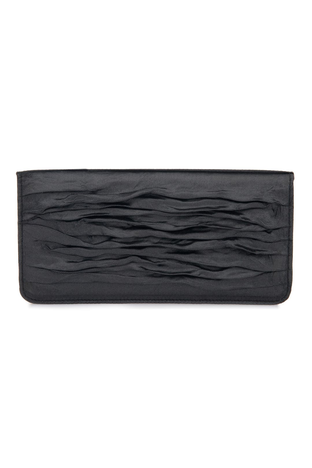 Black Crinkle Clutch by Nicole Miller Accessories