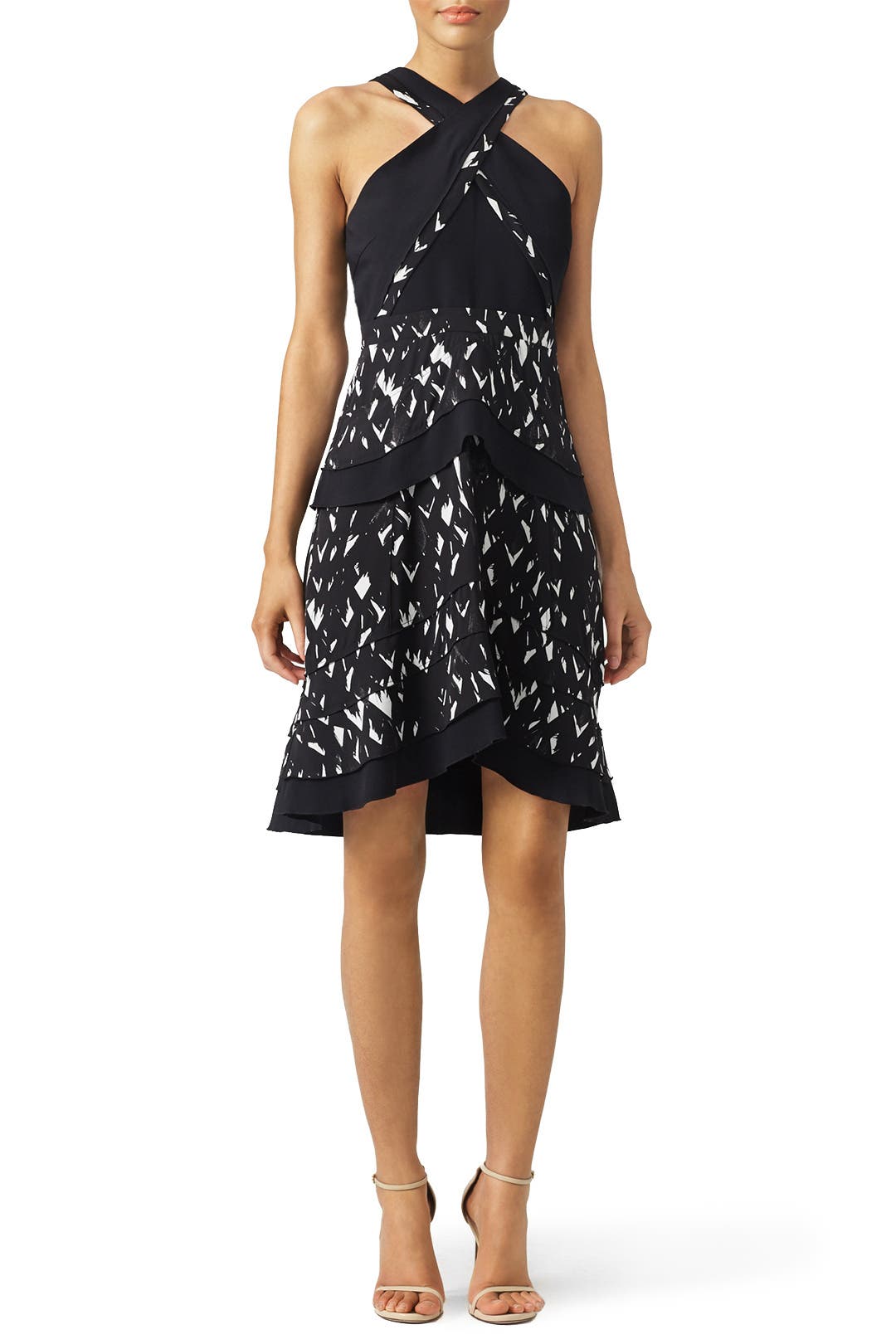 Black and White Feather Dress by Proenza Schouler Rent the Runway