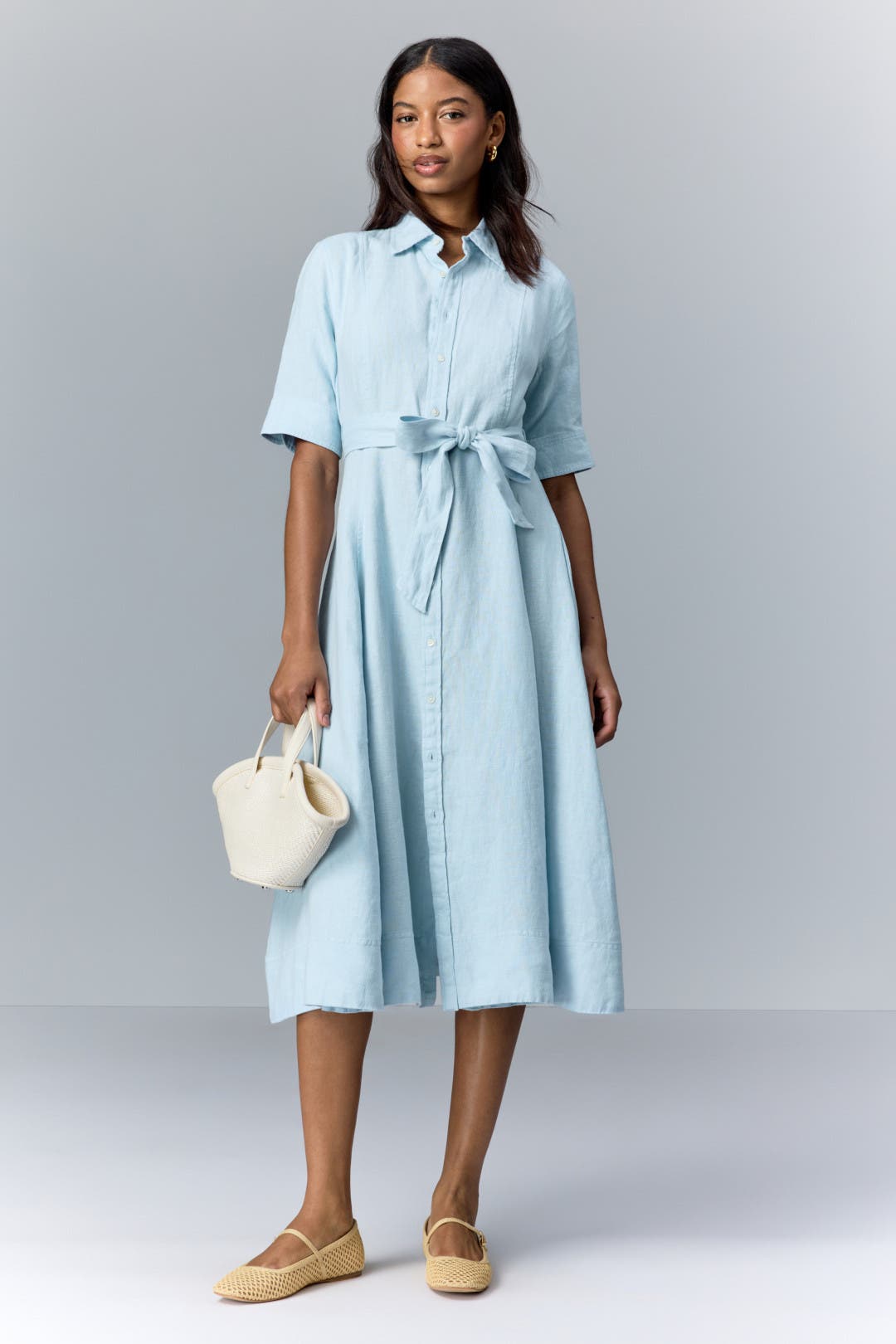 【POLO RALPH LAUREN】リネン ノースリーブ Aラインドレス Linen Sleeveless A-Line Dress