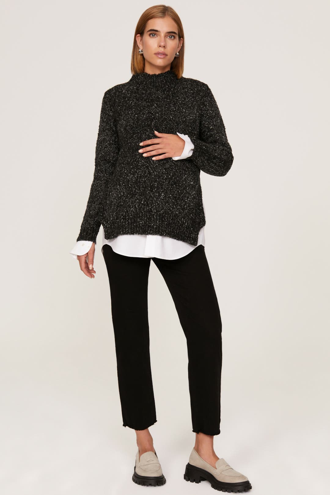 Cable Knit Maternity Sweater by ripe Rent the Runway