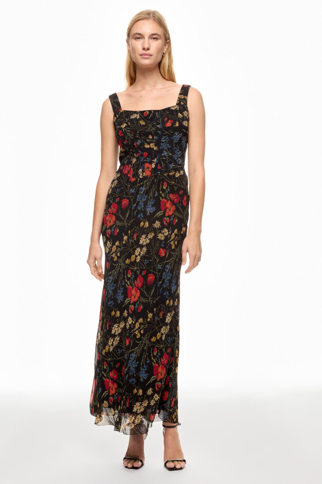 Lauren Ralph Lauren フラワープリントドレス 6 フローラル ジョーゼット フラッタースリーブ ドレス