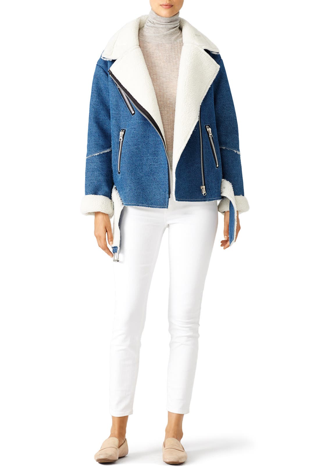 Denim Biker Jacket by J.O.A. for 38 Rent the Runway