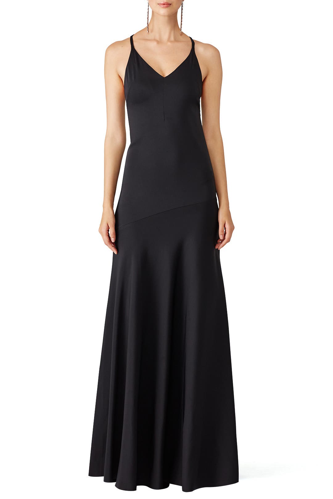 Black Silk Slip Gown by Cedric Charlier for 122 Rent the Runway