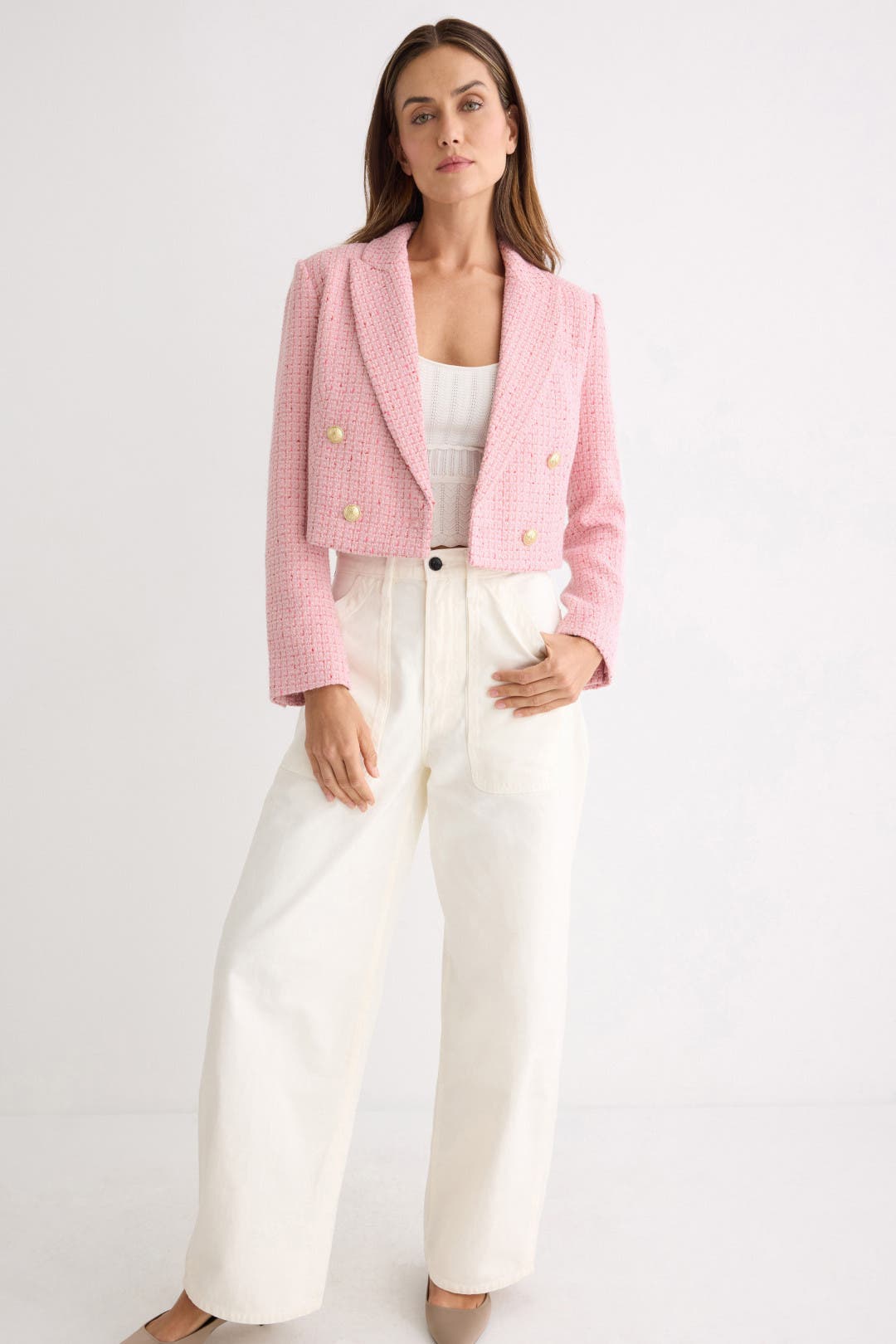 新品未使用DEREK LAM 10 CRASBYデリクラム/ツイードジャケット Double Breasted Tweed Blazer by Derek Lam 10 Crosby x RTR