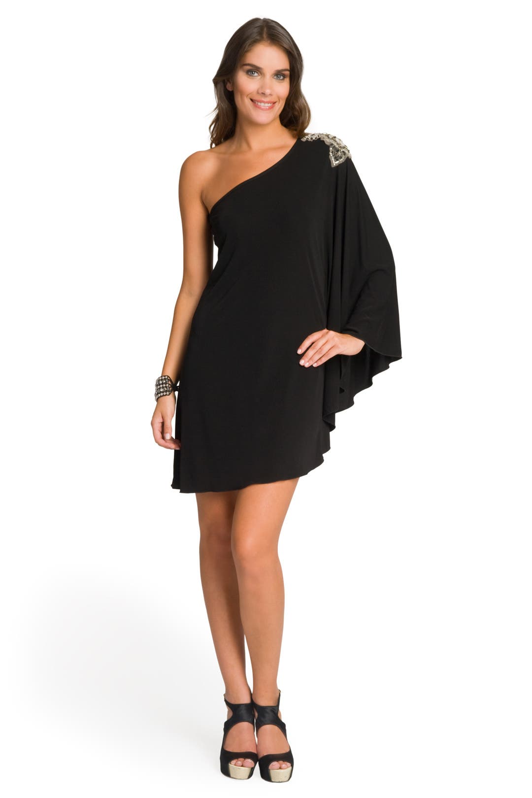 Winged Embellished Shoulder Dress by Haute Hippie