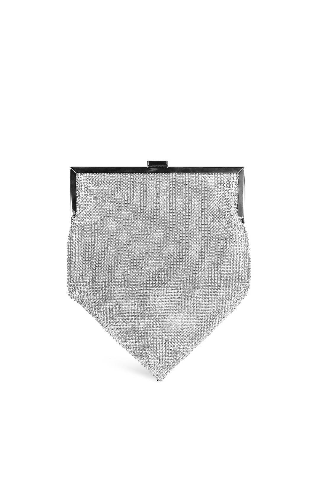Framed Silver Mesh Bag by Sondra Roberts Rent the Runway