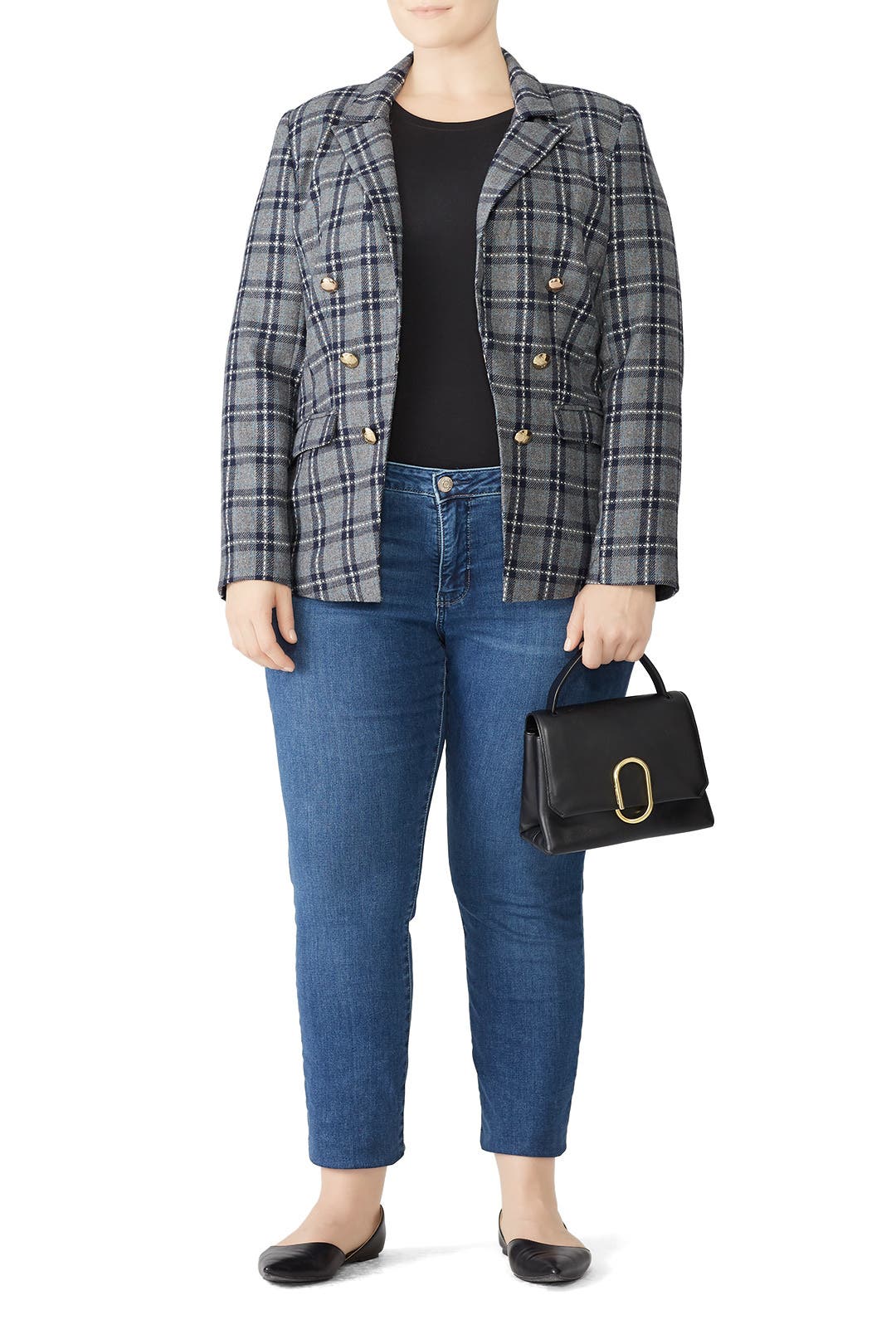Plaid Double Breasted Blazer by Draper James X ELOQUII Rent the Runway