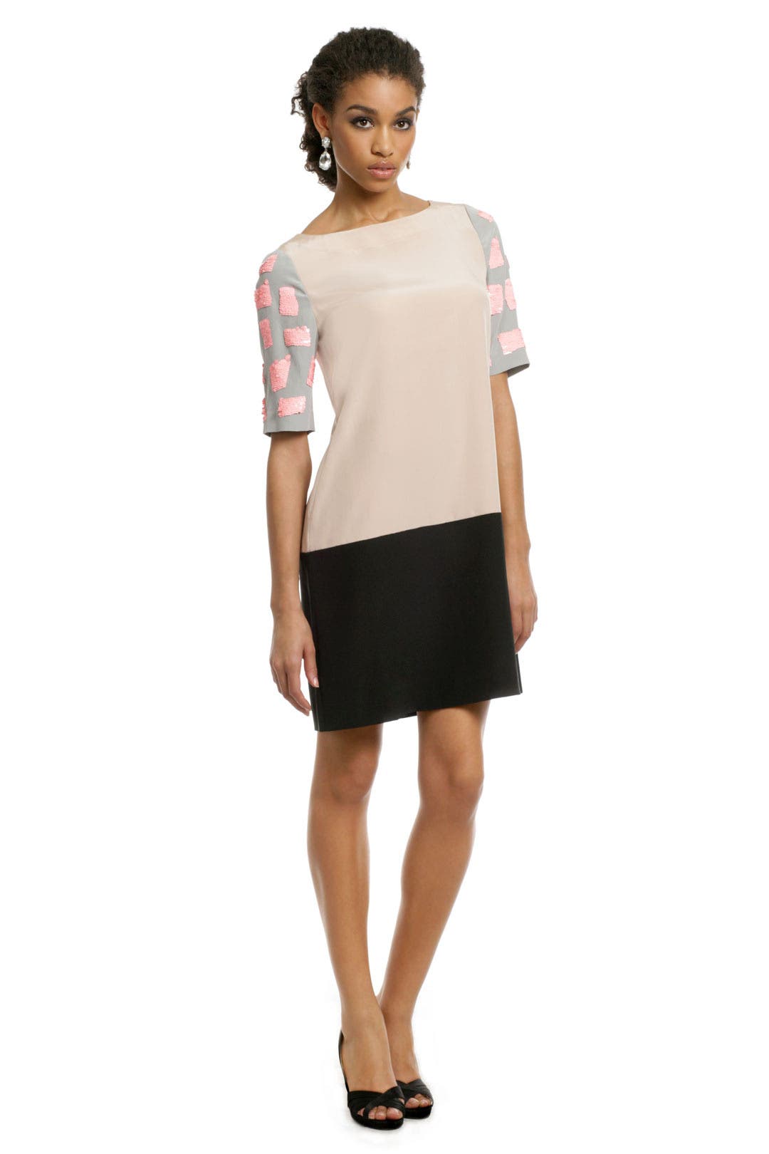 Mosaic Nude Colorblock Shift by Tibi