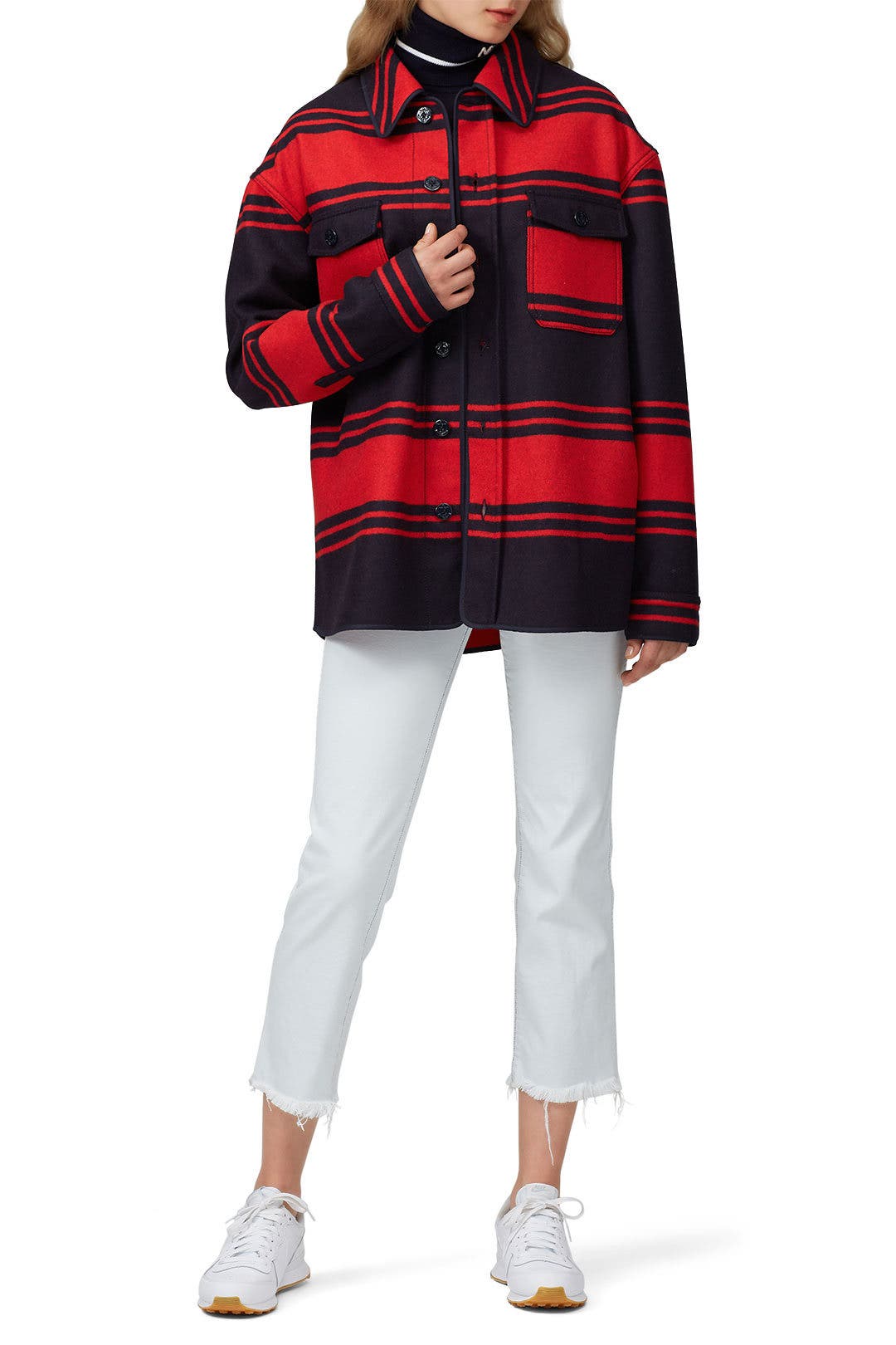 Striped Shirt Jacket by No. 21 for 170 Rent the Runway