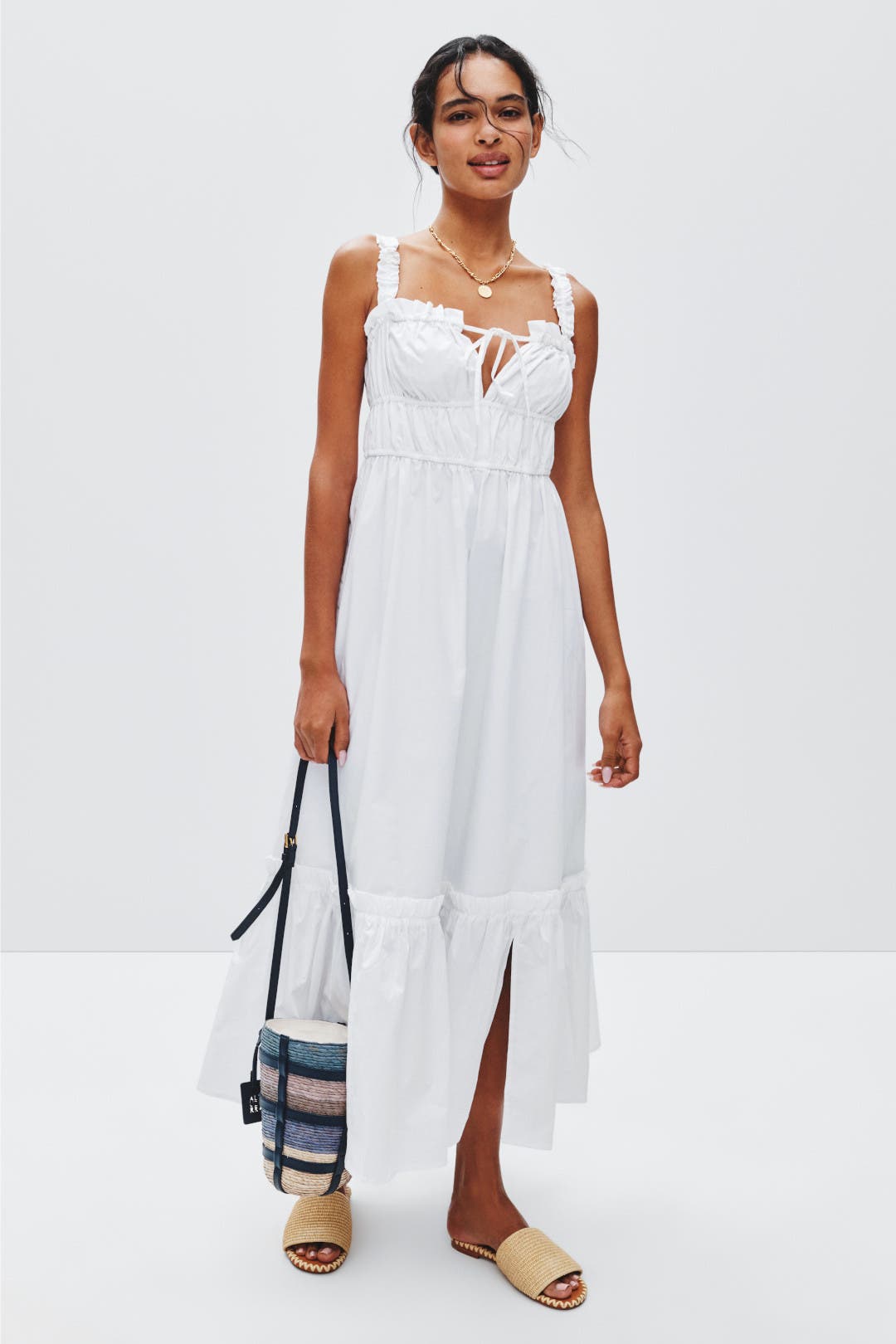 Smocked Tie Front Dress by Rosetta Getty x RTR | Rent the Runway