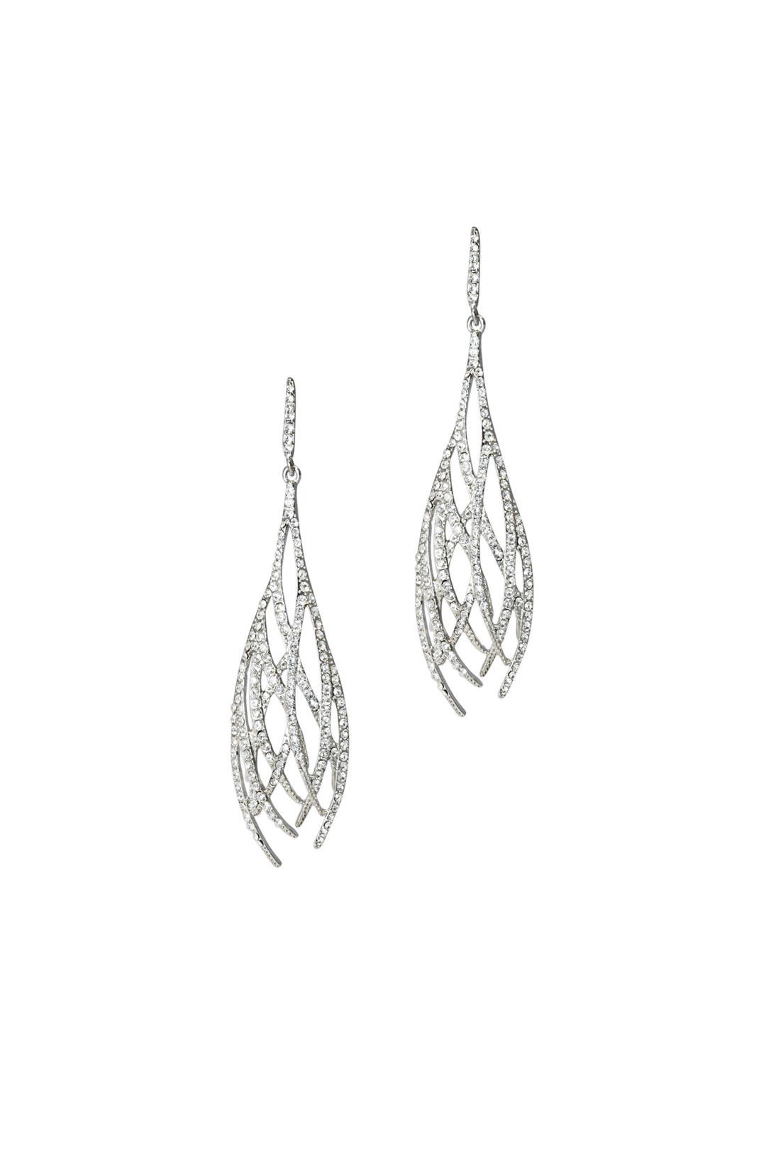 Silver Pave Weave Earrings by Kenneth Jay Lane