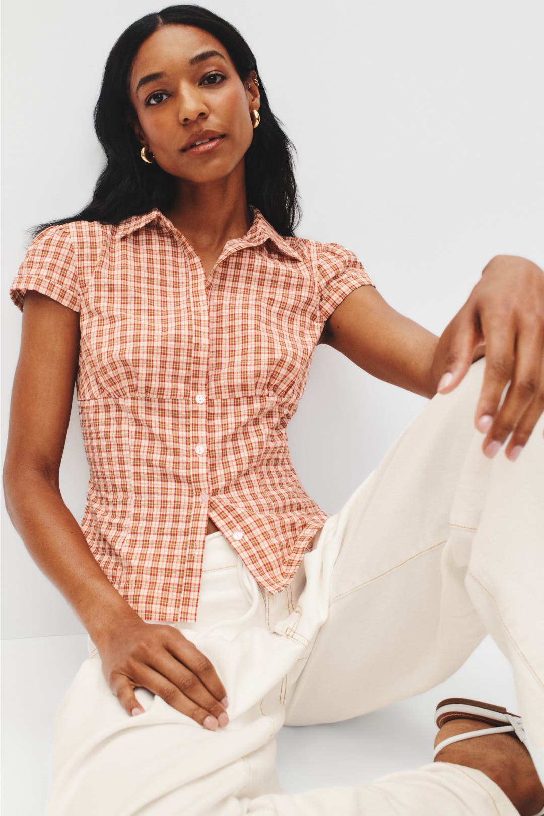 Lioness Mon Cheri Blouse Blue Check main image 0