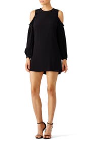 Alexis Claudette Crepe Button-trim Cold-shoulder Dress in Black | Lyst Alexis Claudette Crepe Button-trim Cold-shoulder Dress in Black | Lyst