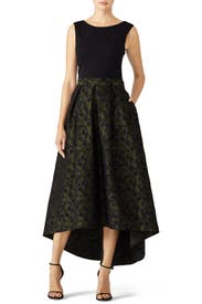 Green Floral High Low Dress by Hutch 