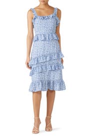alexia admor blue ivory floral dress