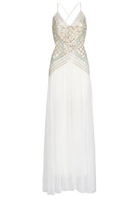 V-neck Full-Skirt Chiffon/Nylon/Silk Beaded Open-Back Dropped   Waistline Sleeveless  Dress
