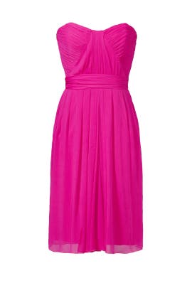Strapless Ruched Crinkled Chiffon/Polyester Sweetheart  Dress