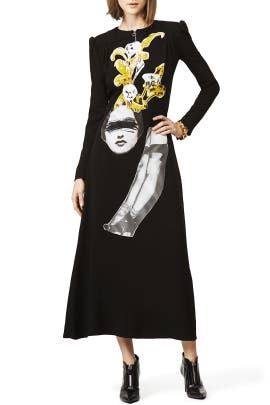 A-line Long Sleeves Acrylic/Crepe/Viscose Mini Dress 